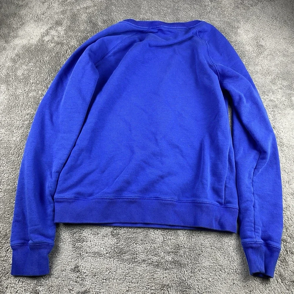 Nike Crewneck Sweatshirt Peach-Pink Lettering Logo Womens Small Blue
